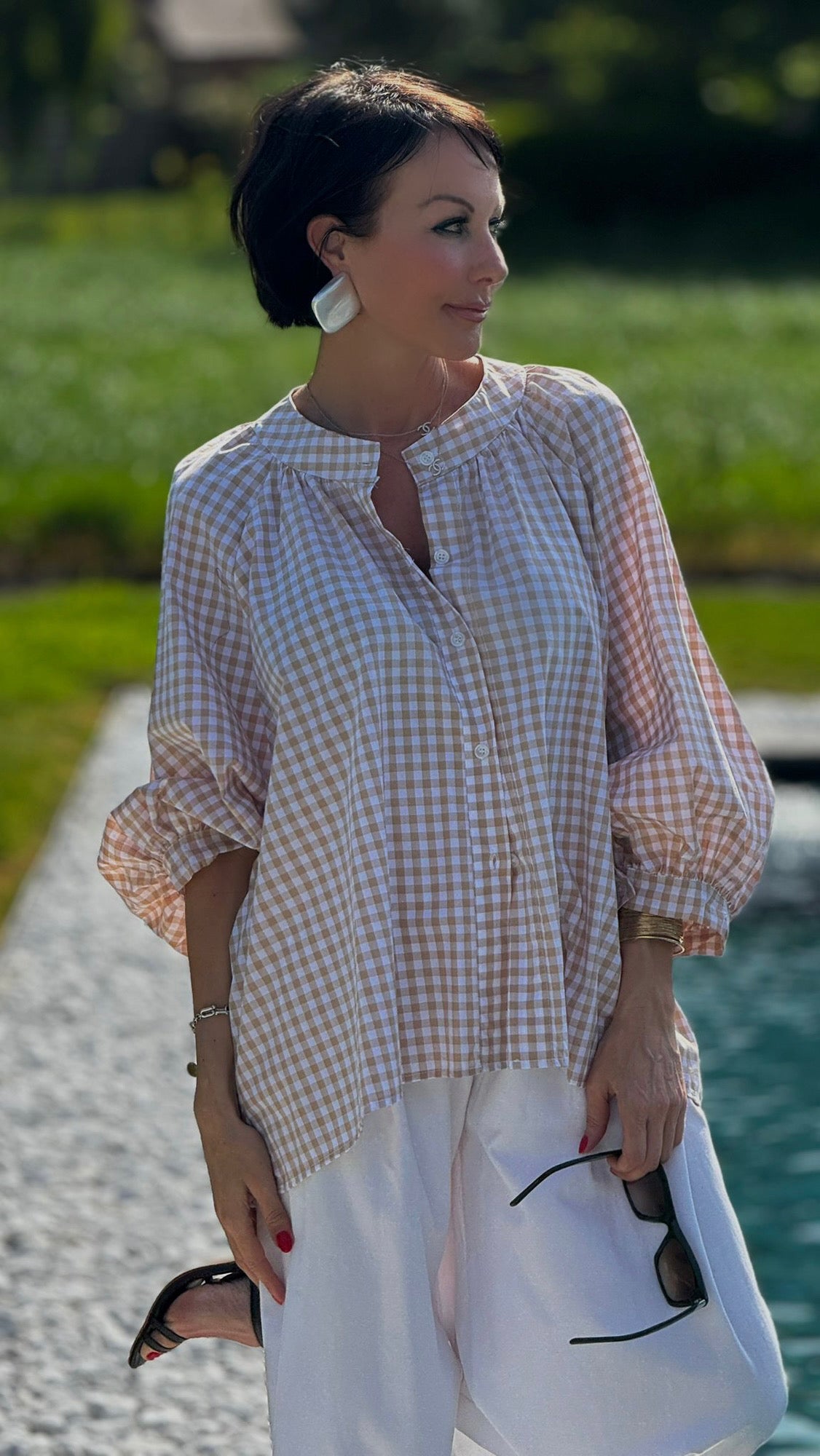 Blouse Rena vichy sand