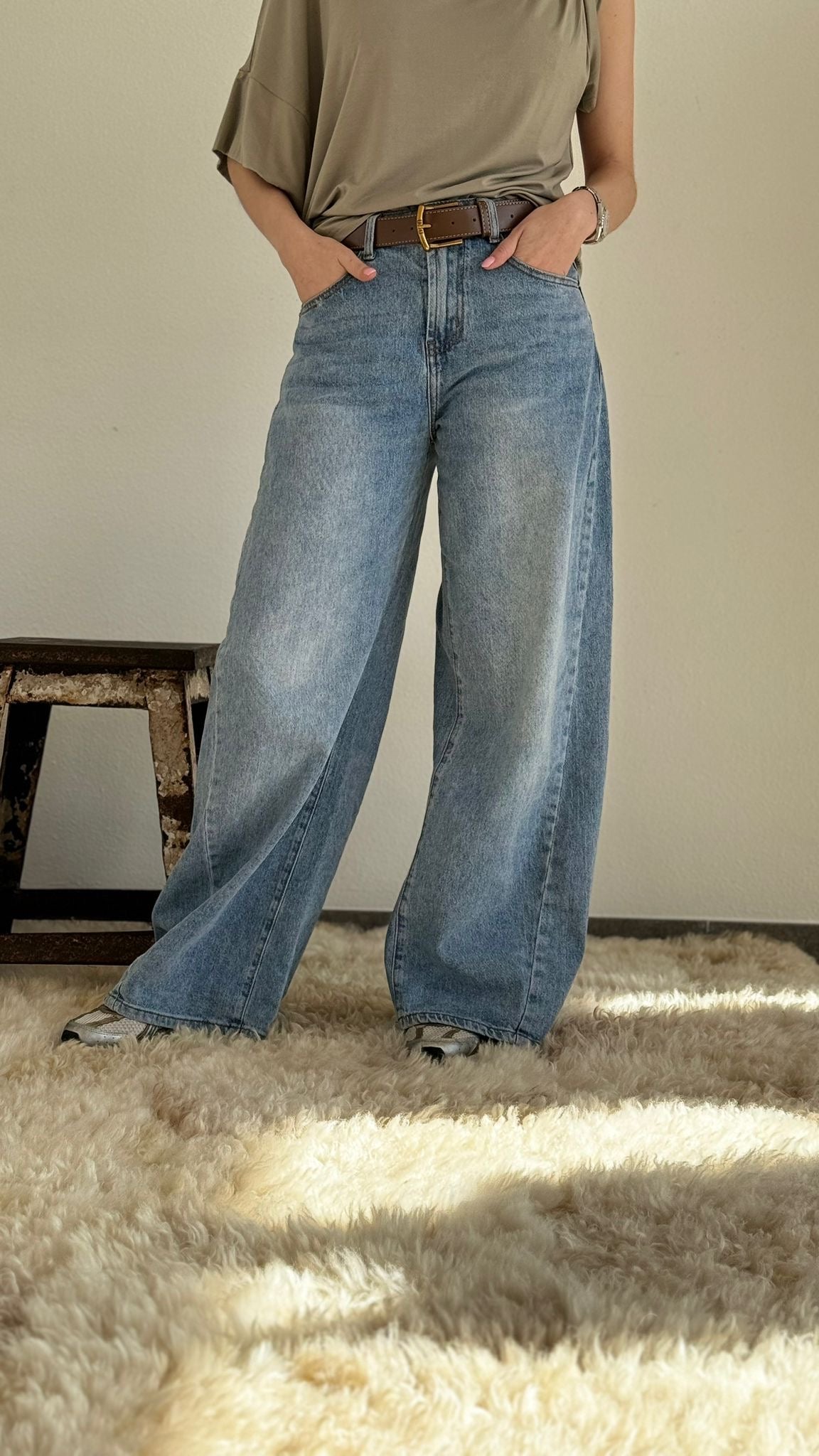 Jean bleu + ceinture