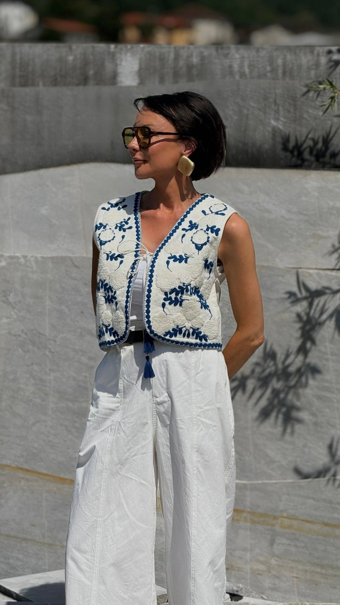 Jacket Clair embroidery blue