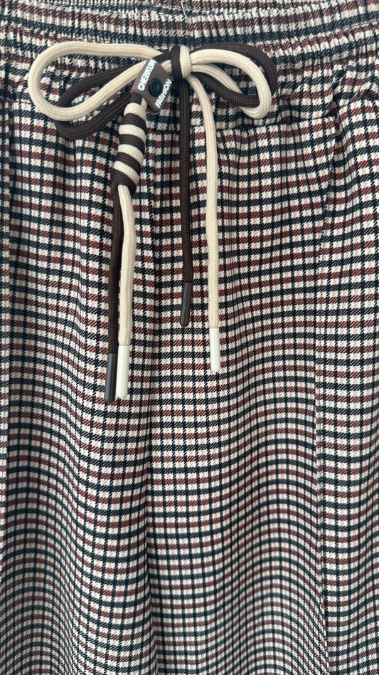Pants track tartan burgundy