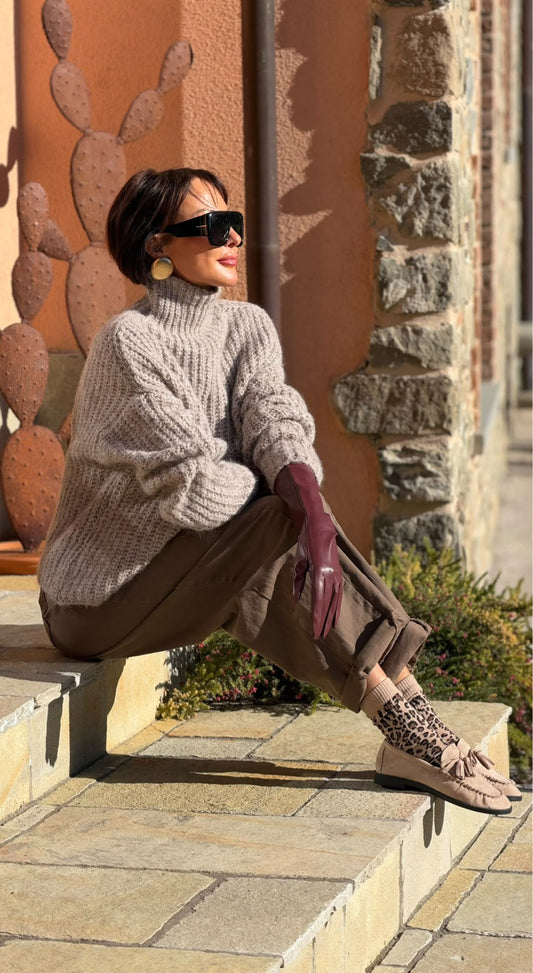 Pull Mary collar taupe