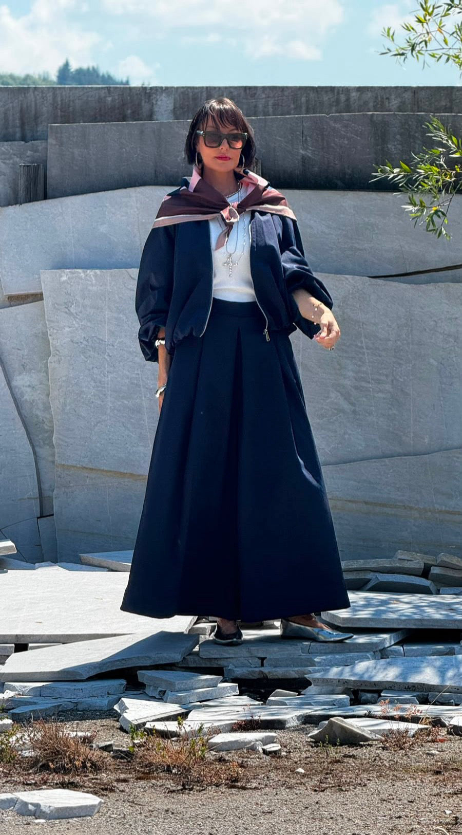 Jacket Lucca incl scarf navy