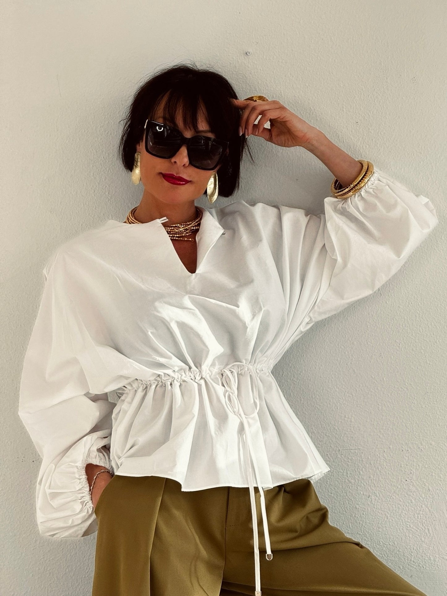 Blouse Winona white tunnel