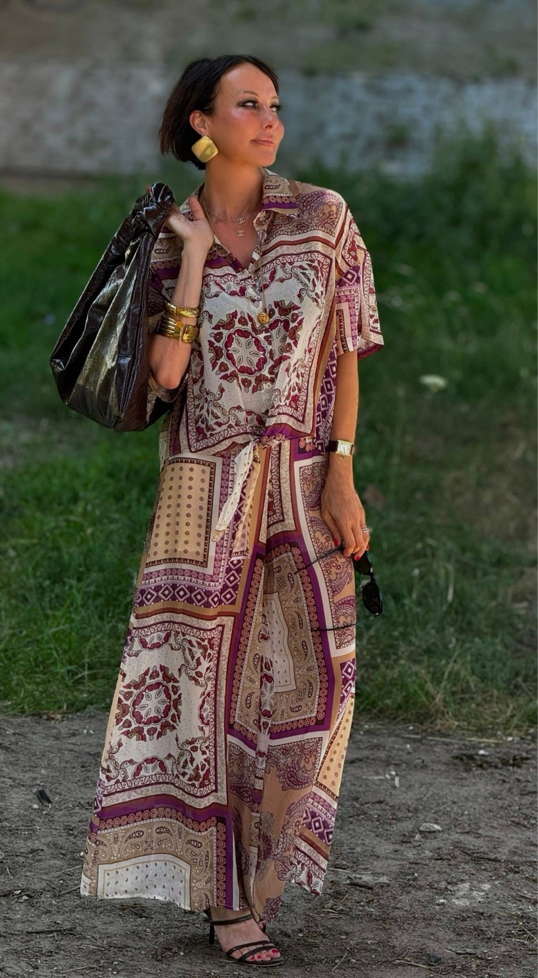 Lilac printed pants