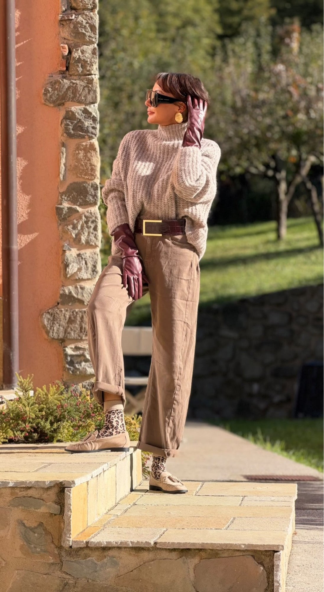 Pull Mary collar taupe