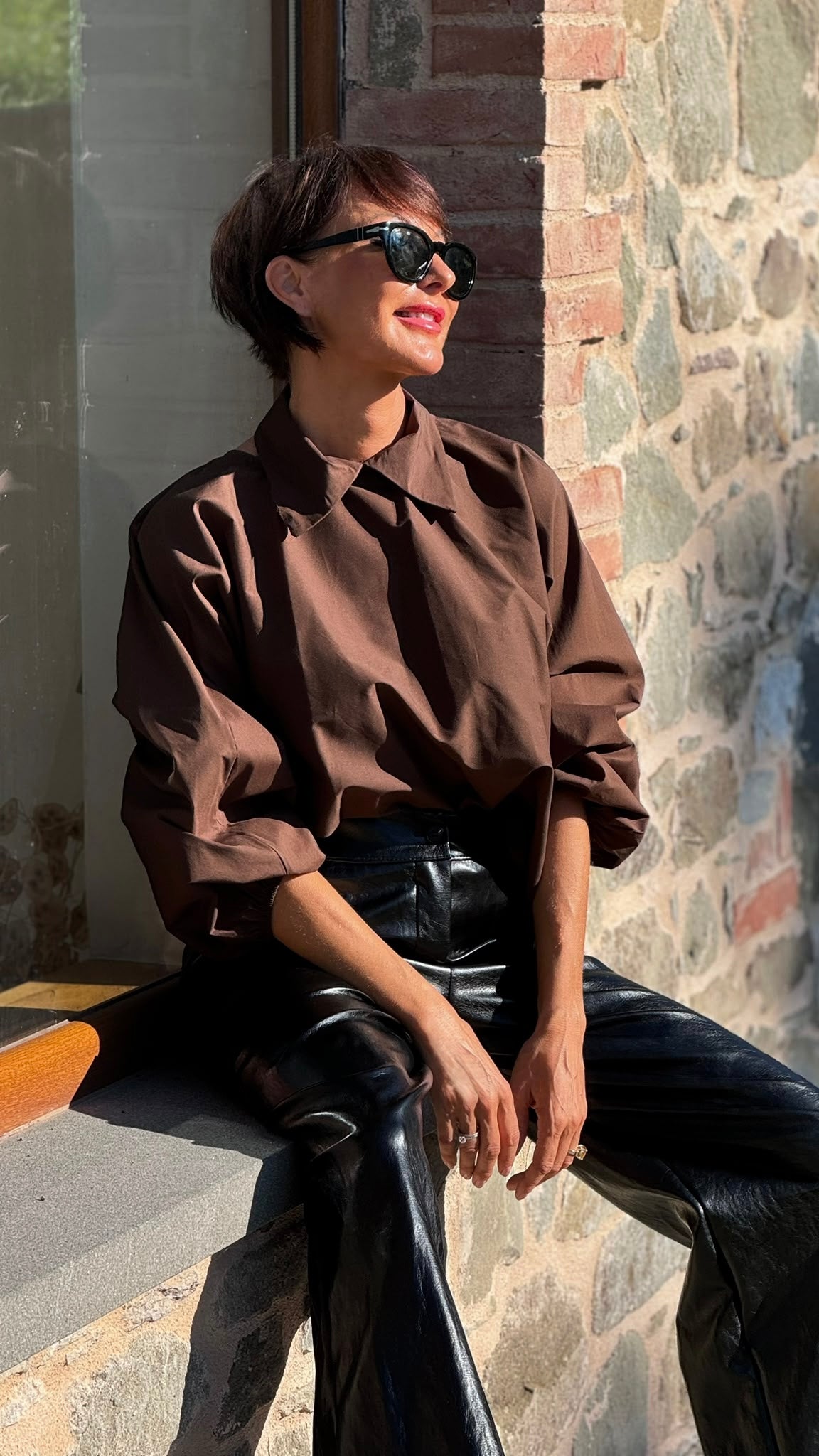 Blouse Vero collar choco