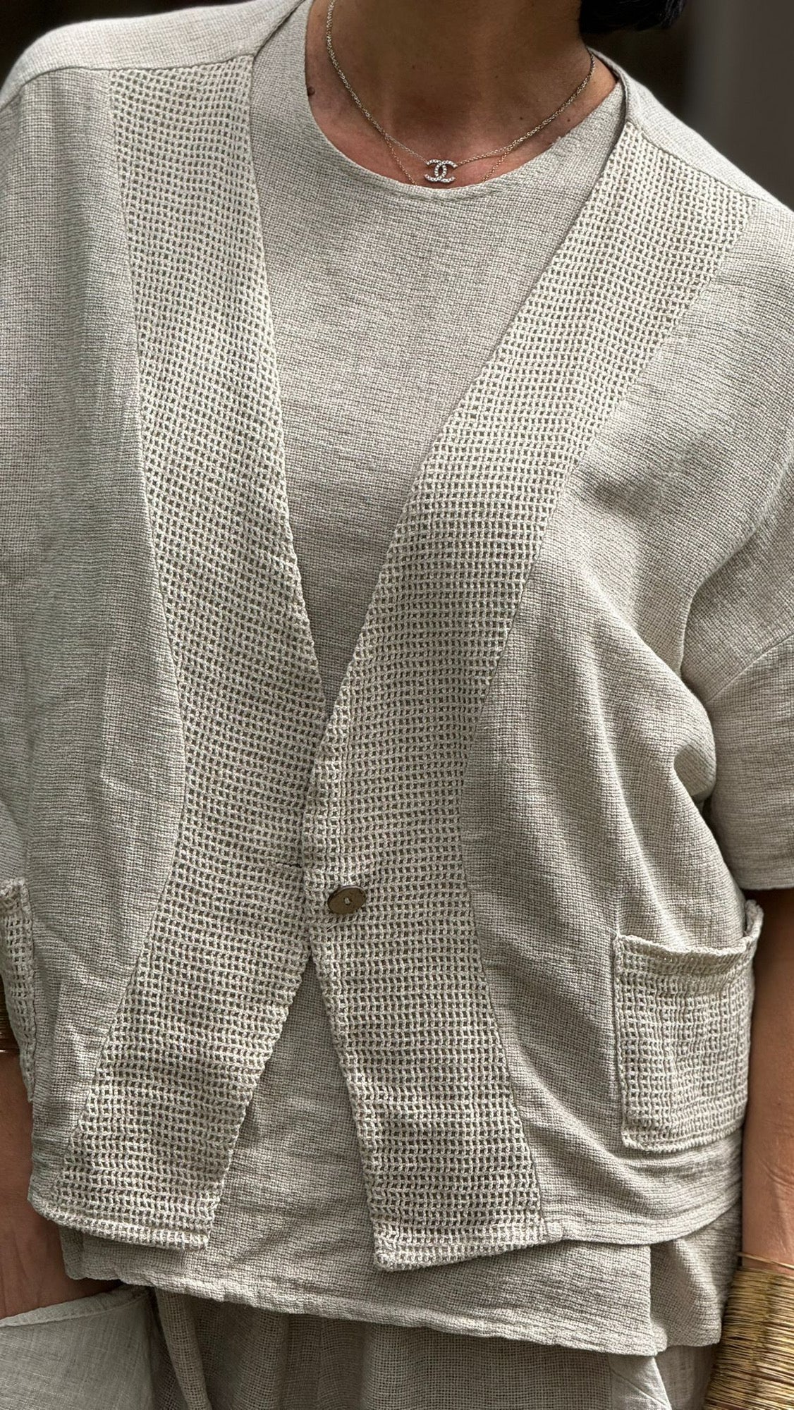 Jacket linen Sarah taupe