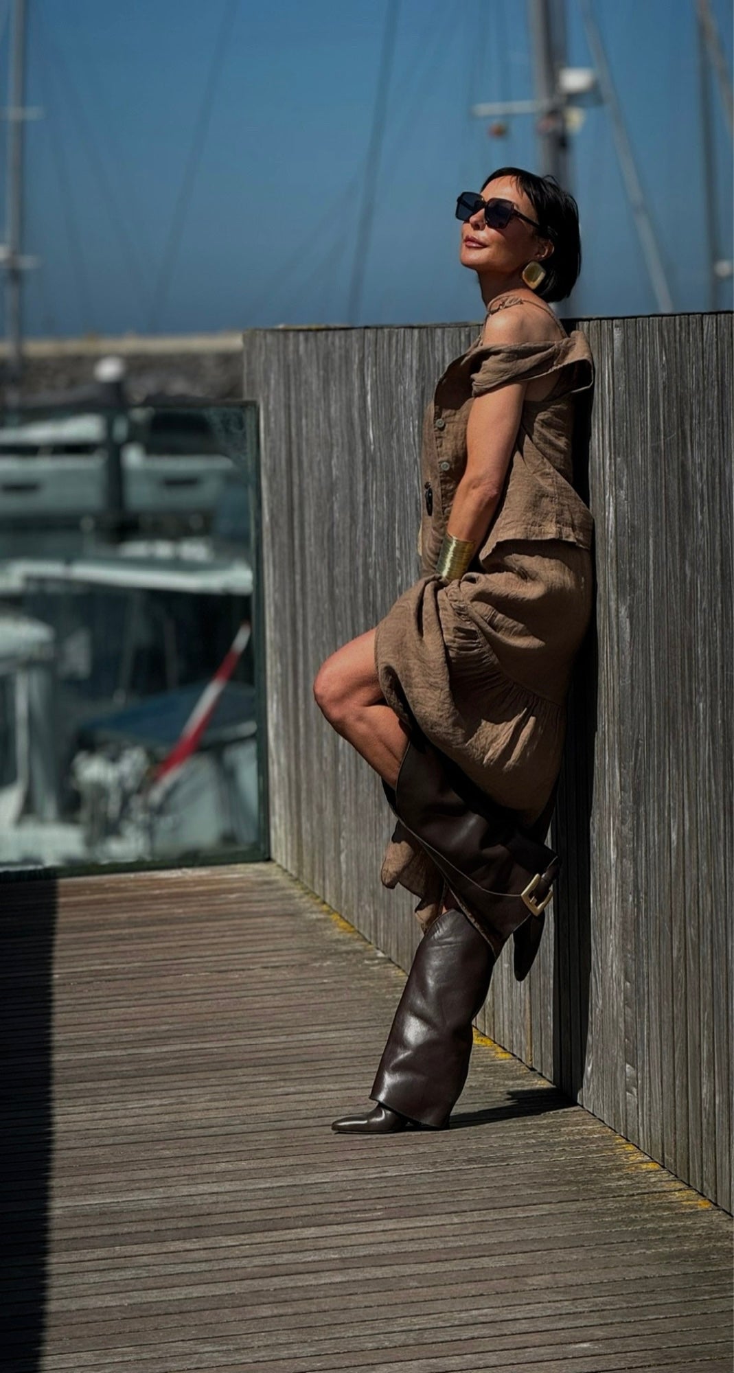 Dress Ina linen camel