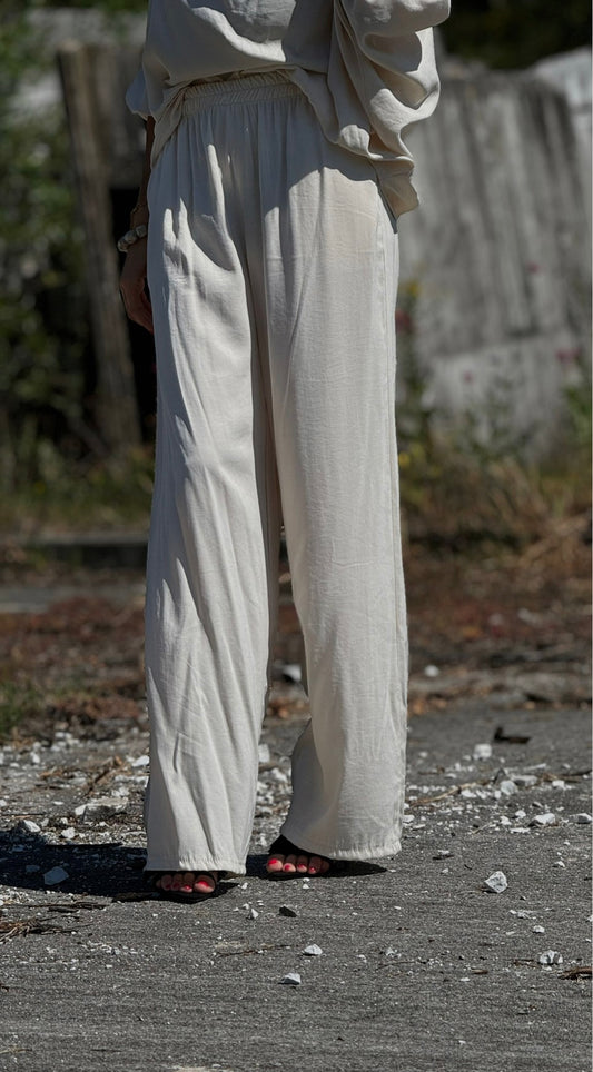 Pants Delphi satine  cream
