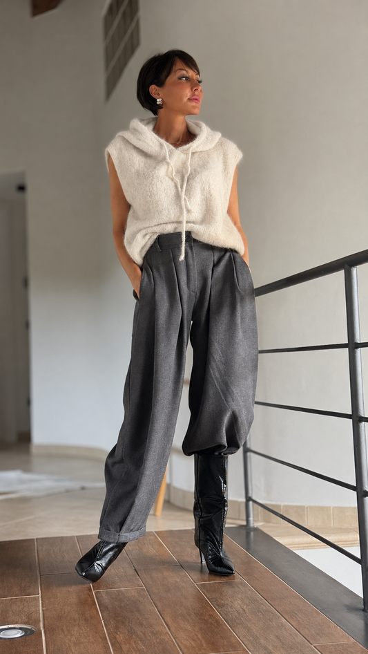 Sweat à capuche Zita crème