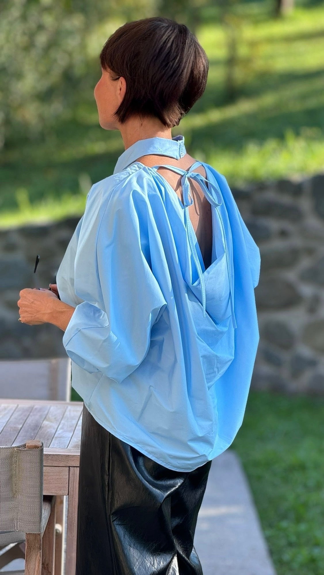 Blouse Vero collar blue