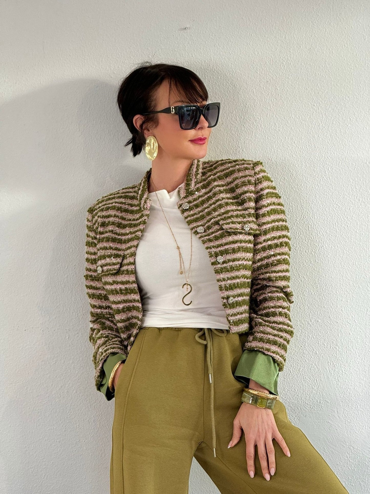 Veste Winona verte imprimée