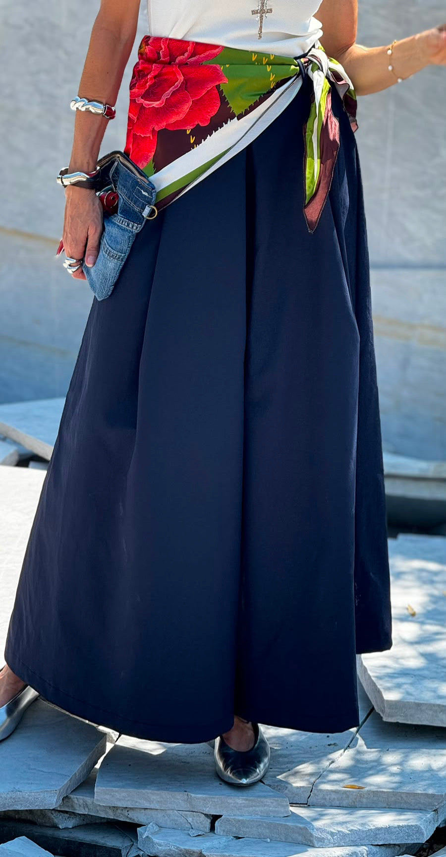 Pants Lucca incl scarf navy