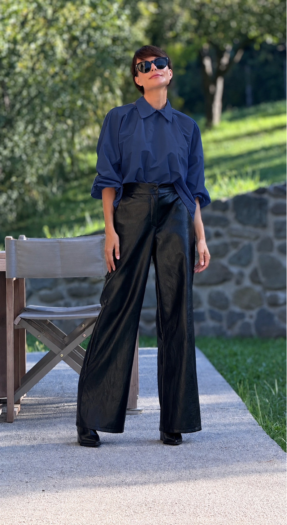 Blouse Vero collar navy