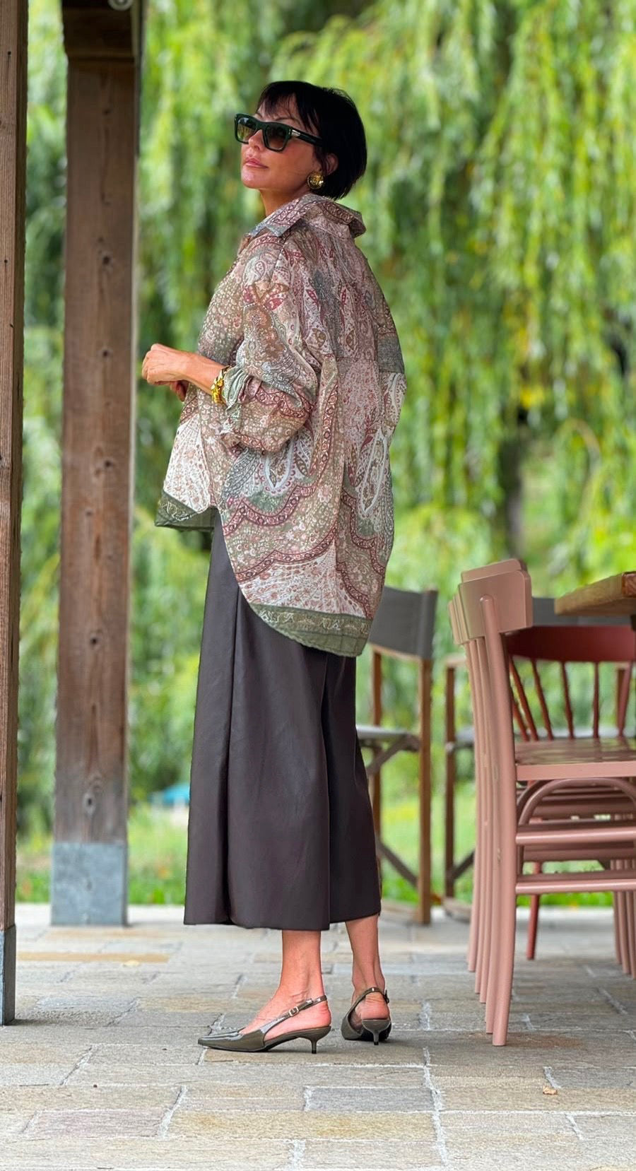 Blouse Stella printed green