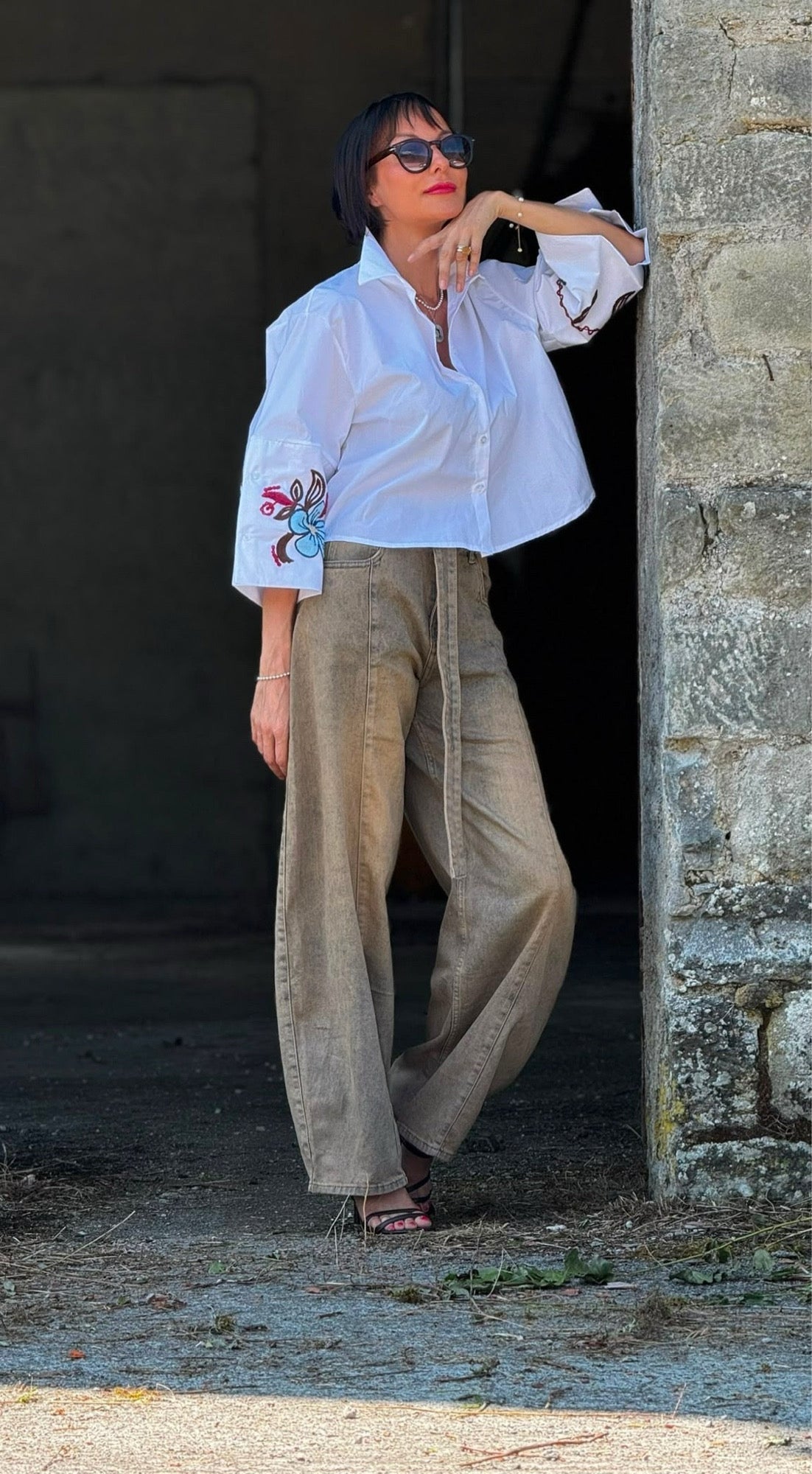 Blouse Lucca flowered arm