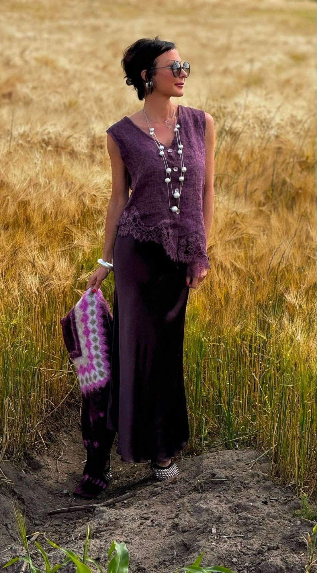 Pull April printed purple