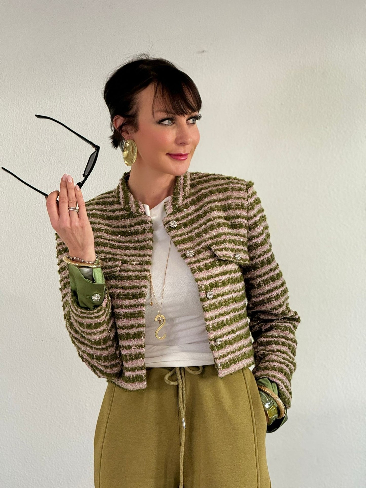 Veste Winona verte imprimée