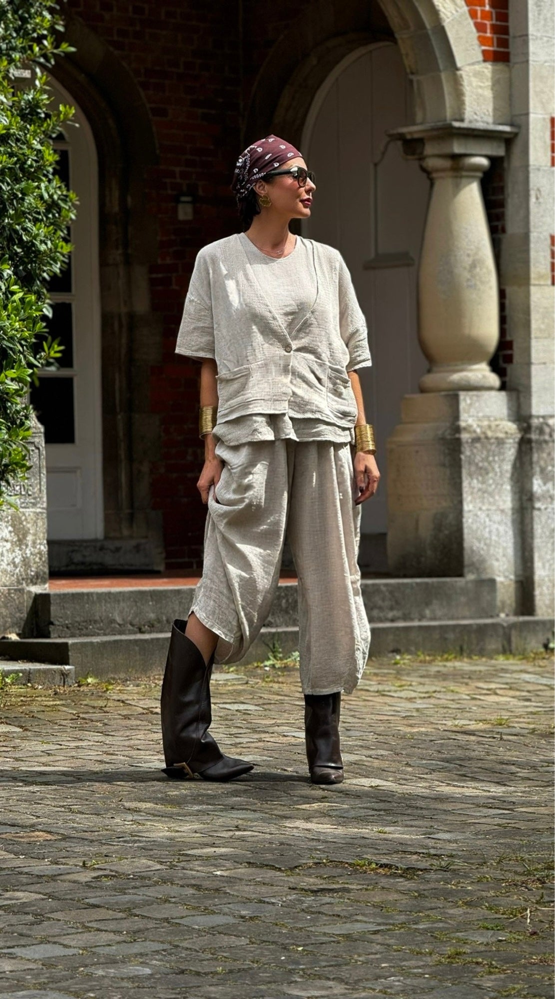 Jacket linen Sarah taupe