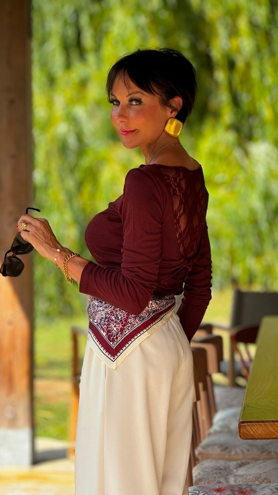 Tee Evita lace burgundy