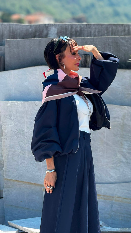 Jacket Lucca incl scarf navy