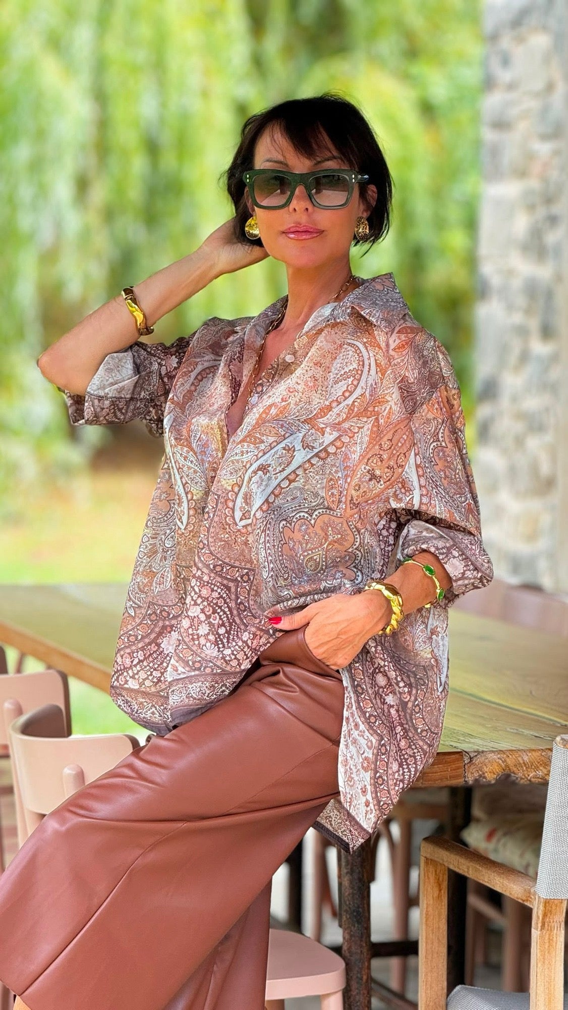 Blouse Stella printed orange