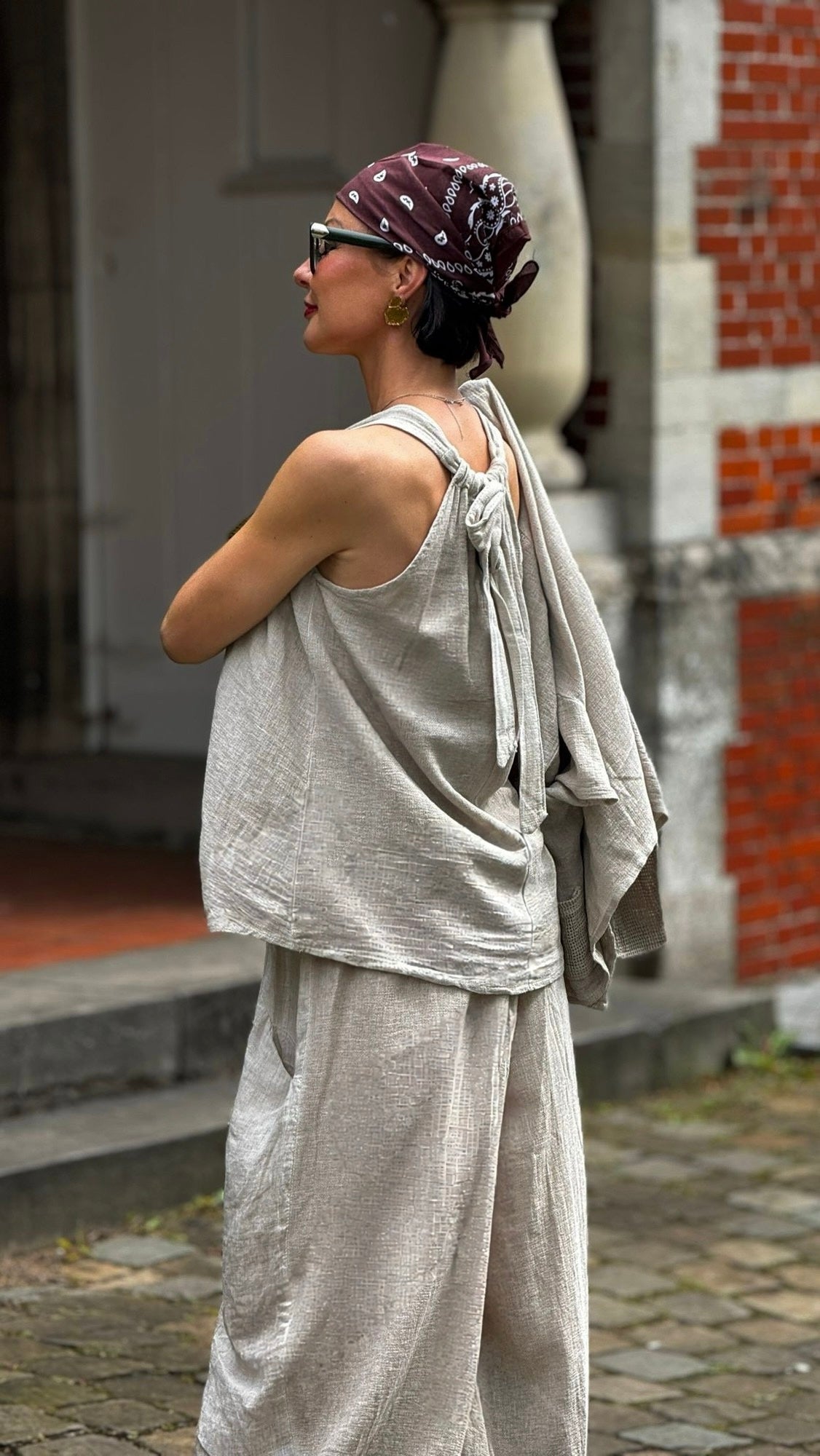 Top linen Sarah taupe