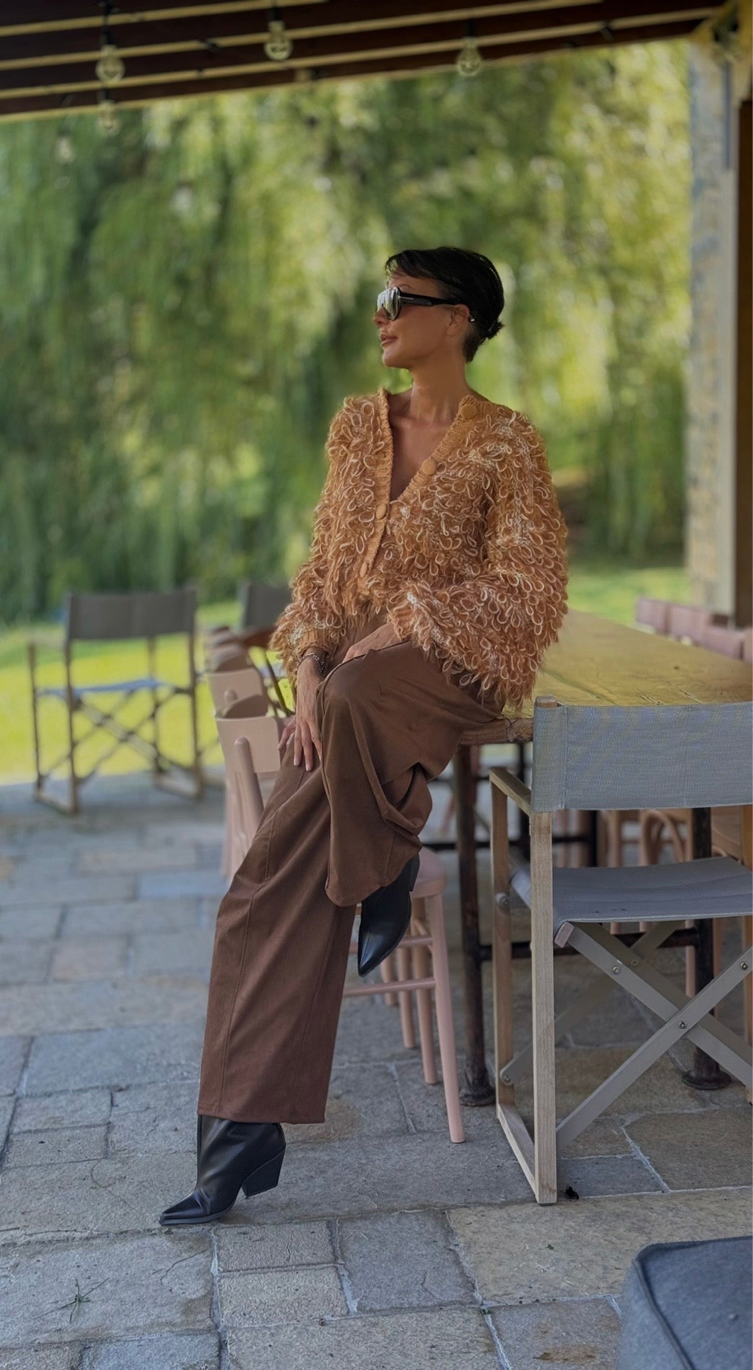 Pants Allegra suede camel