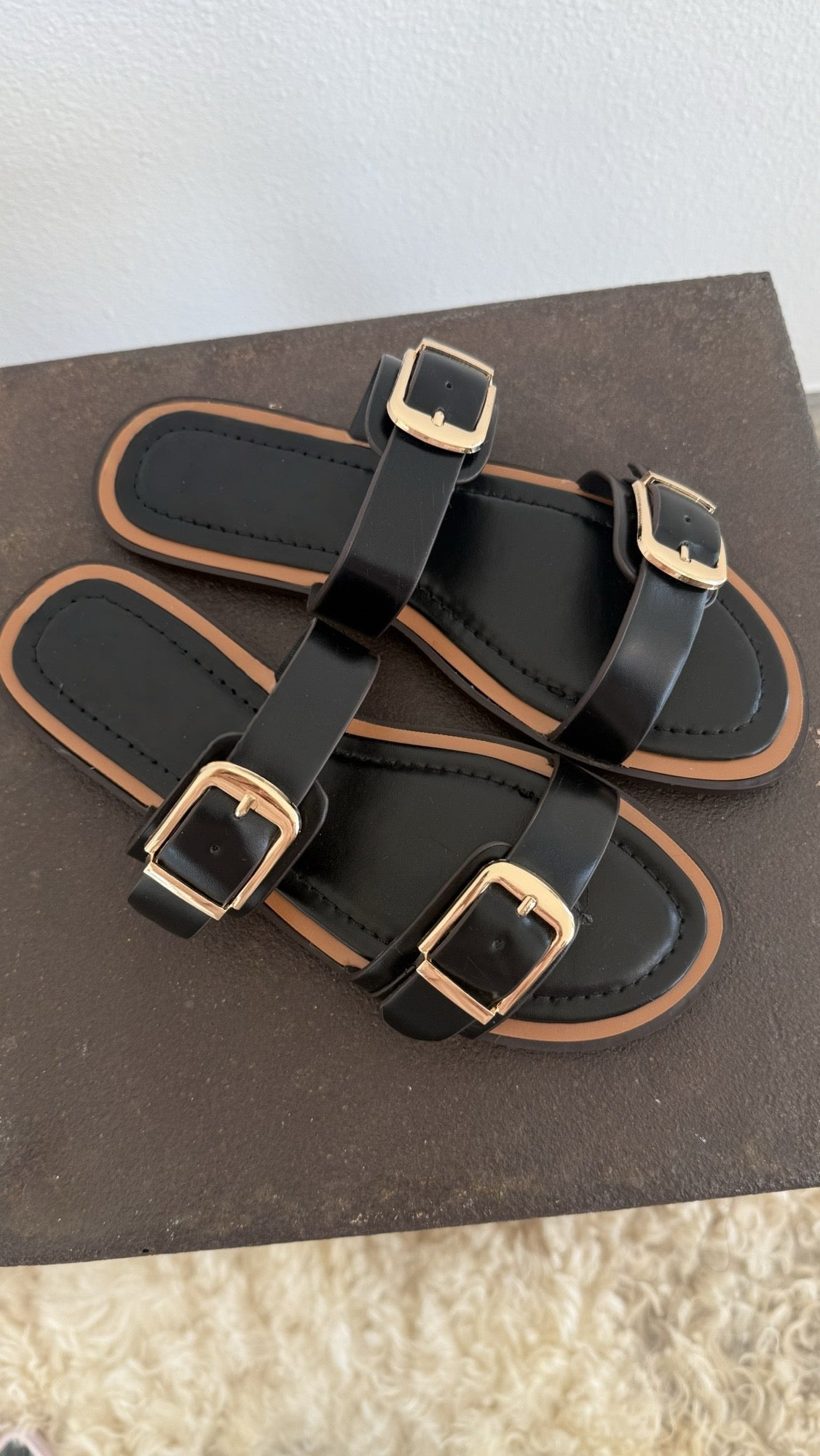 Pantoufles Duo noires