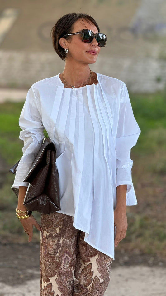 Blouse Leona plisse white