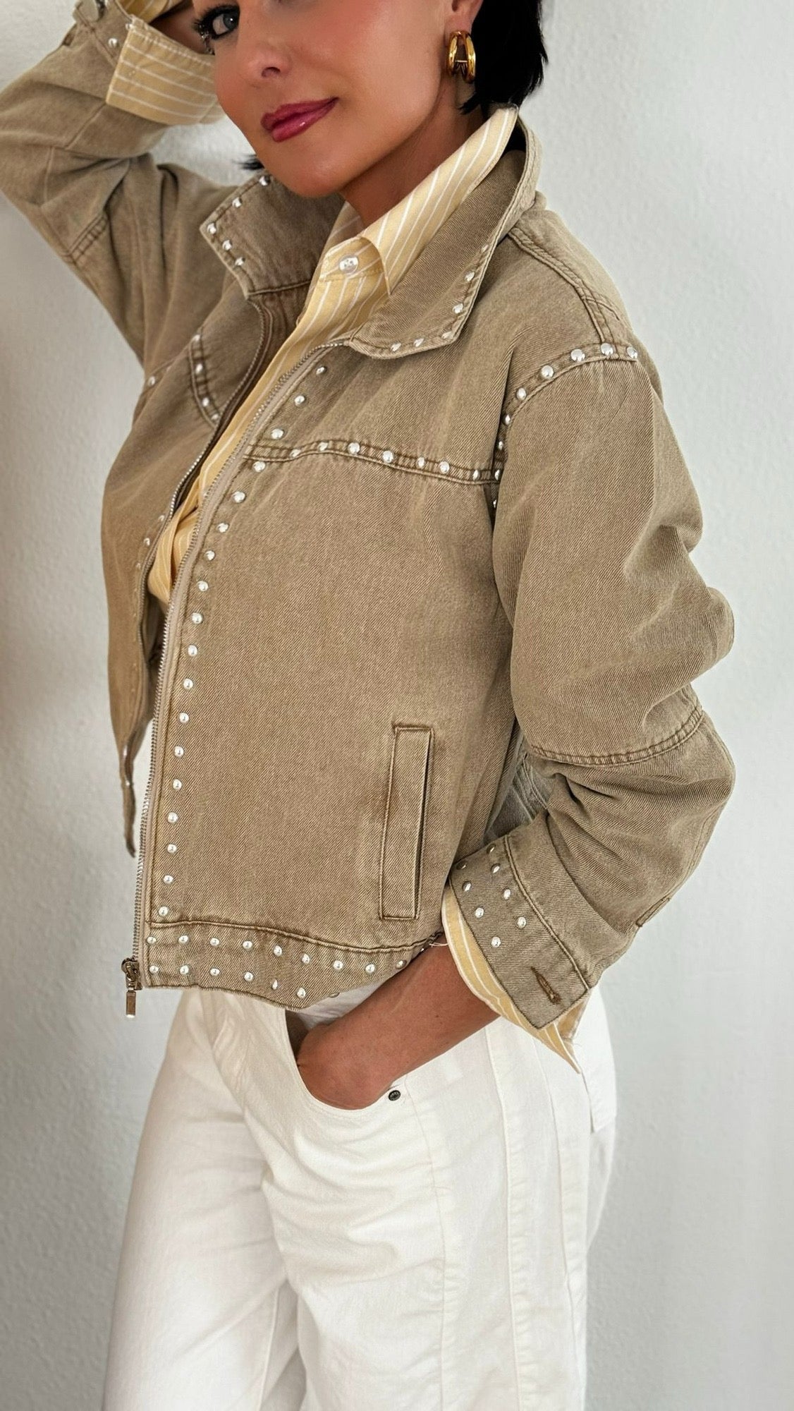 Jacket Quinn jeans studs