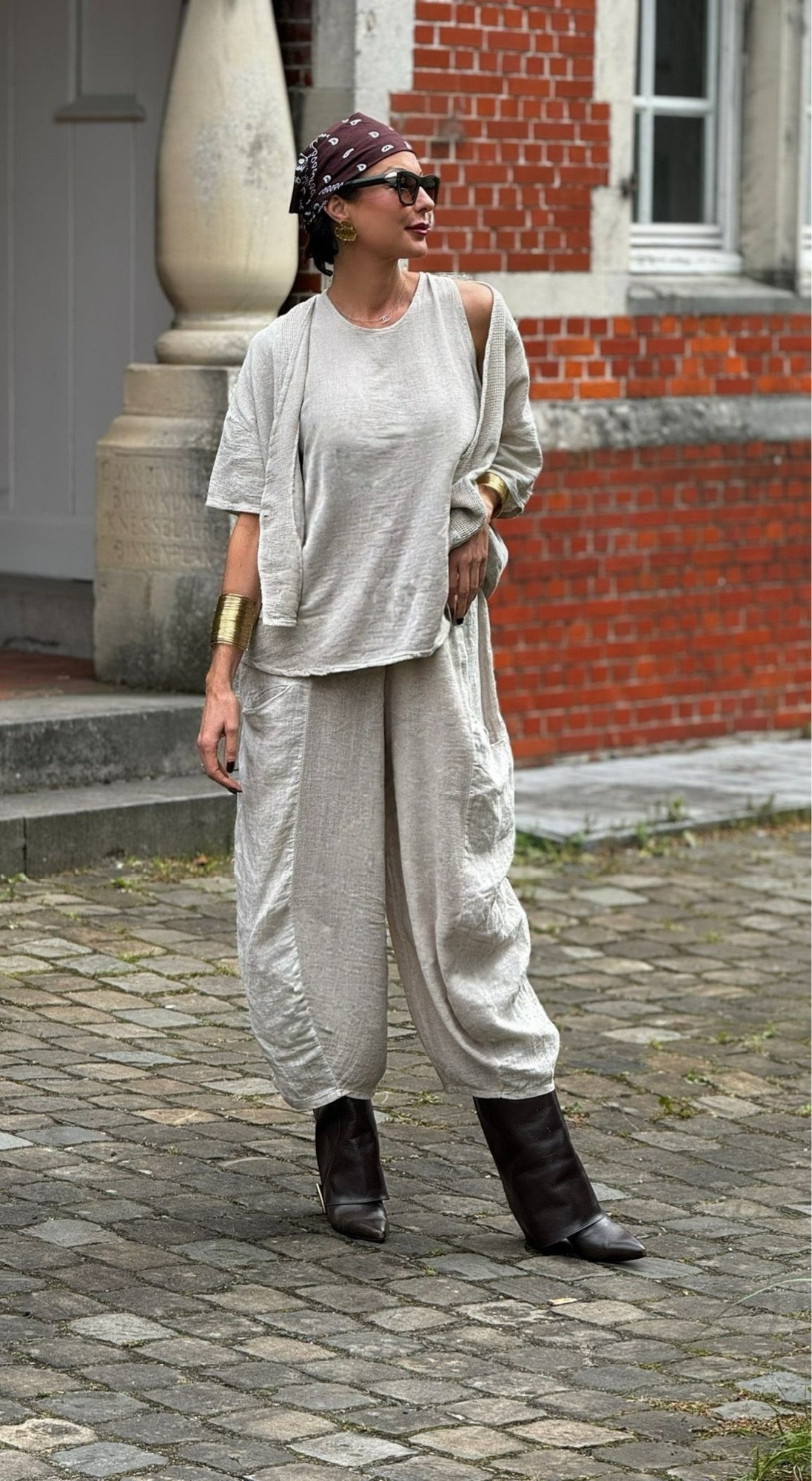 Jacket linen Sarah taupe