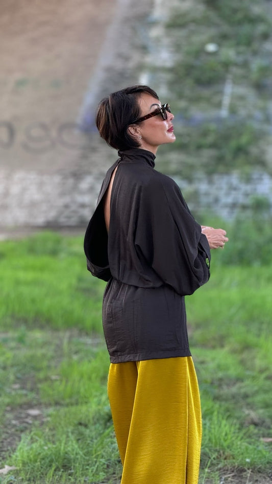Dress Evita + belt brown