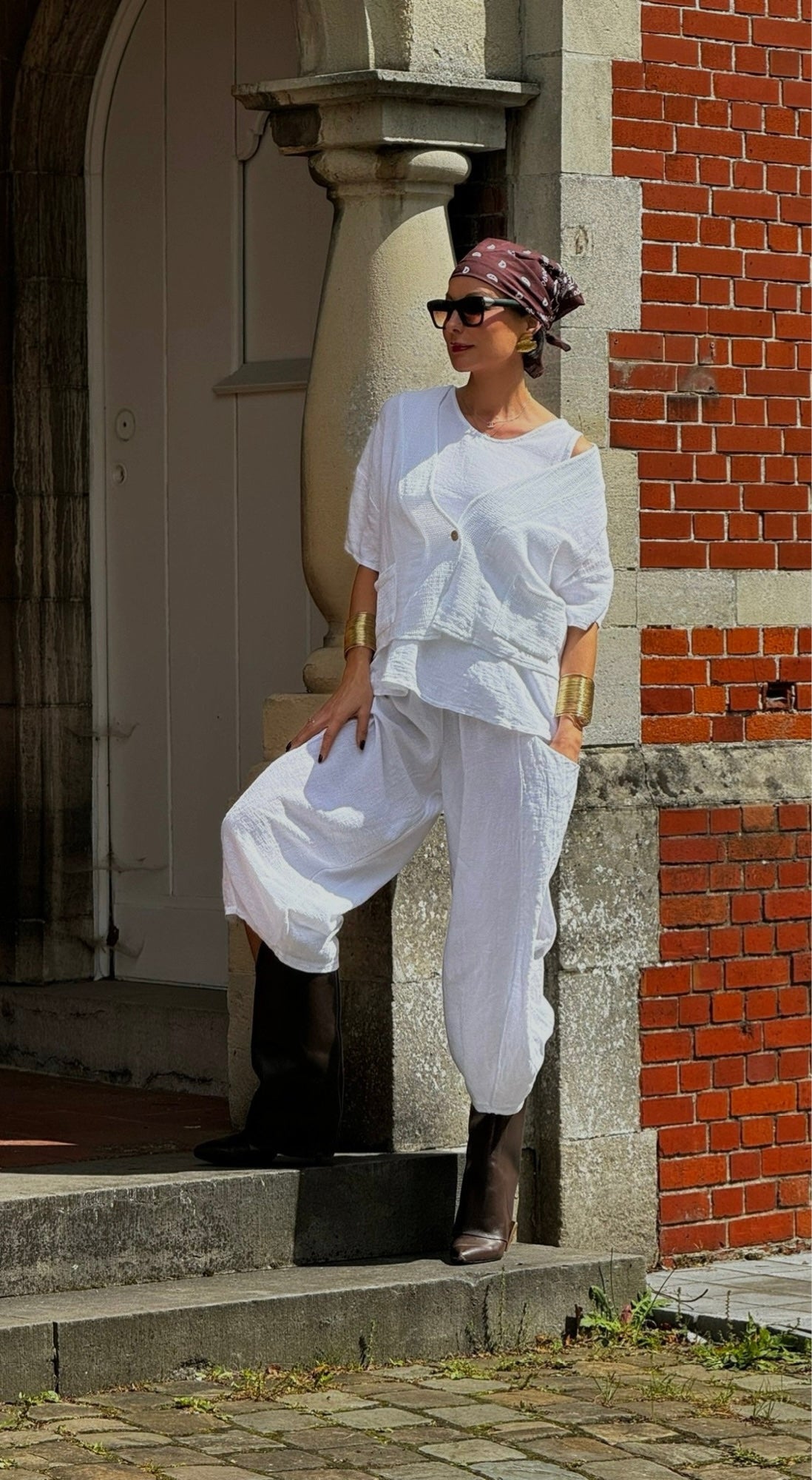 Pants linen Sarah white