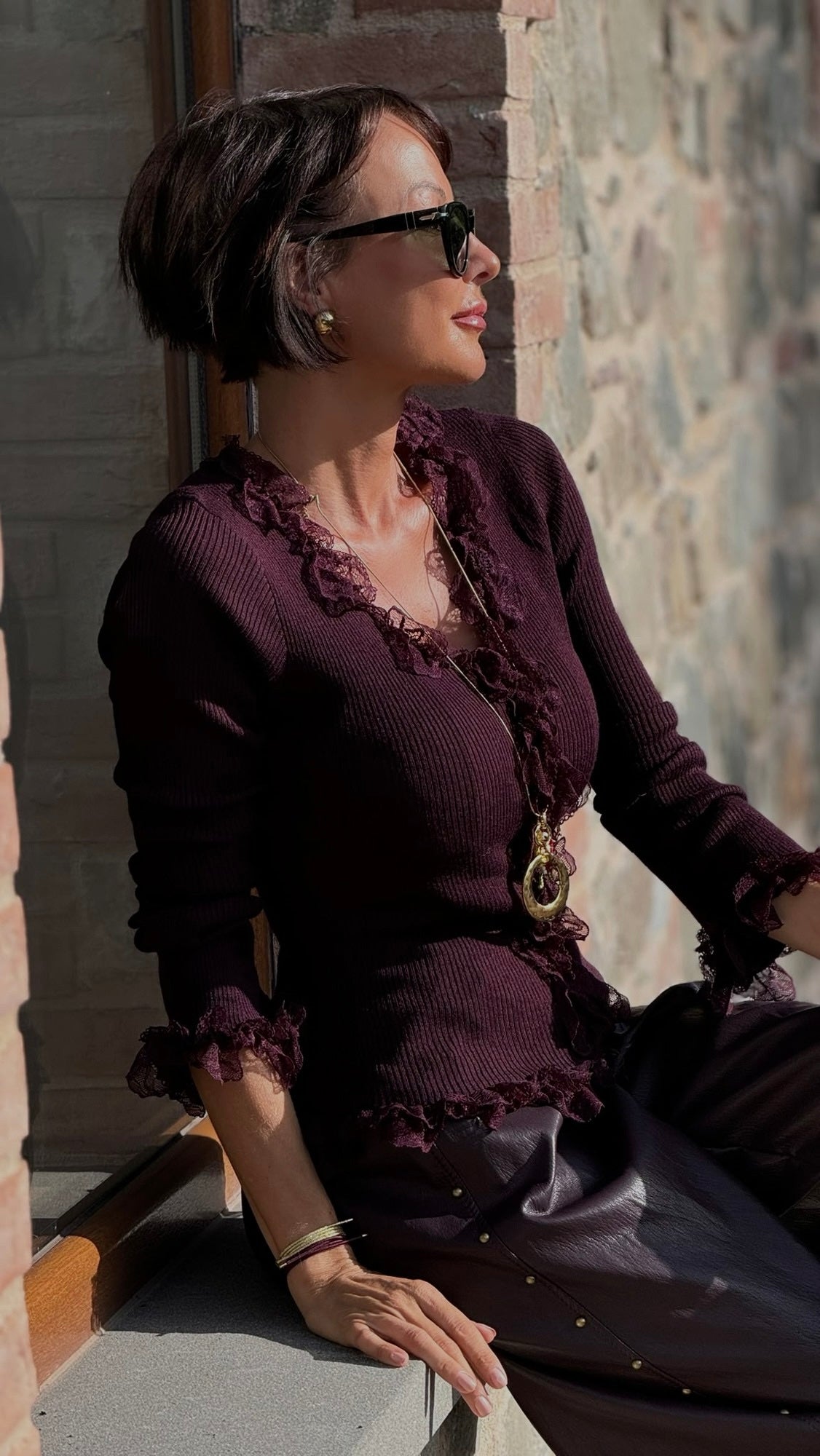 Pull Vero aubergine