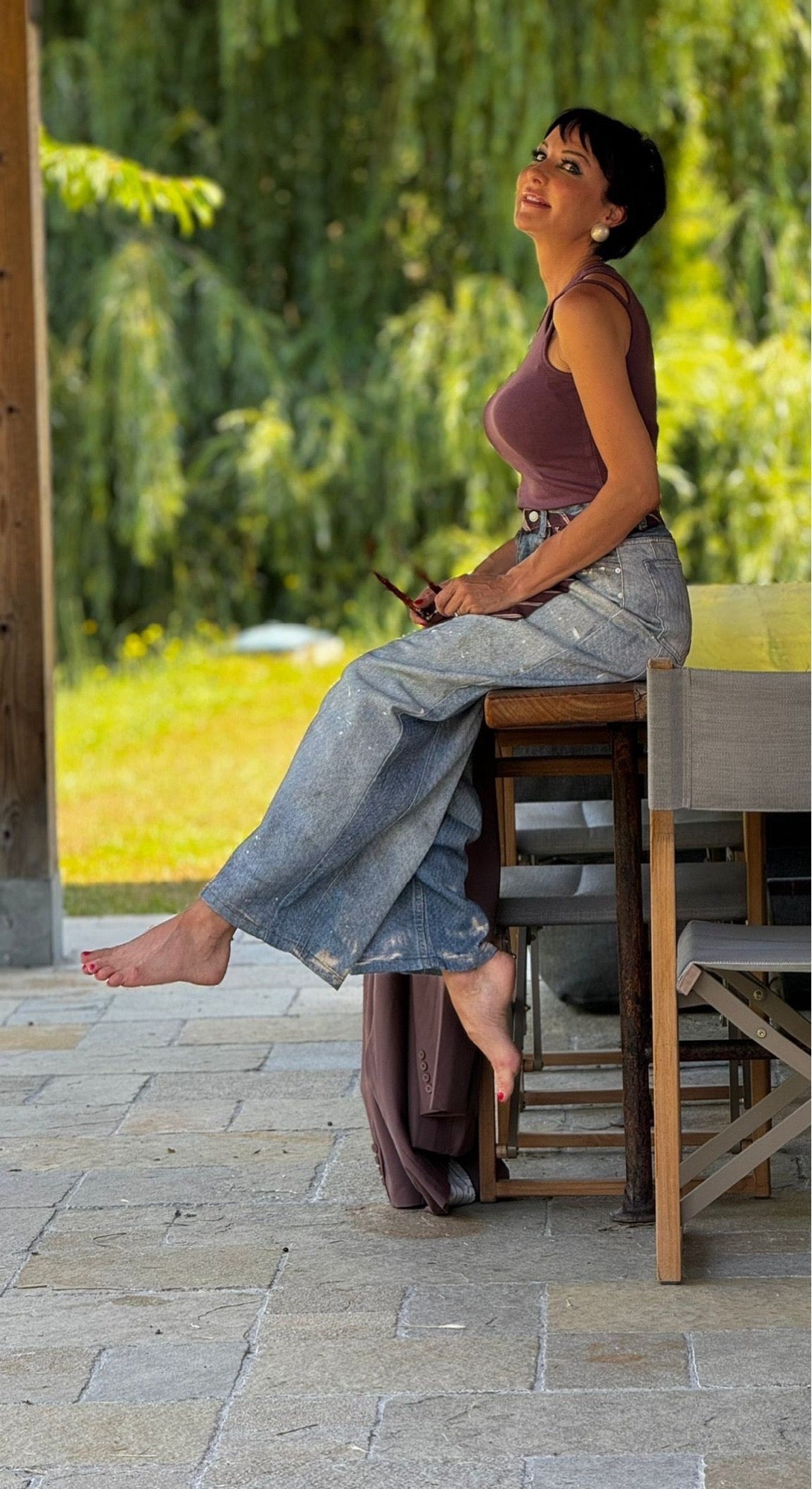 Jeans Lilac tie