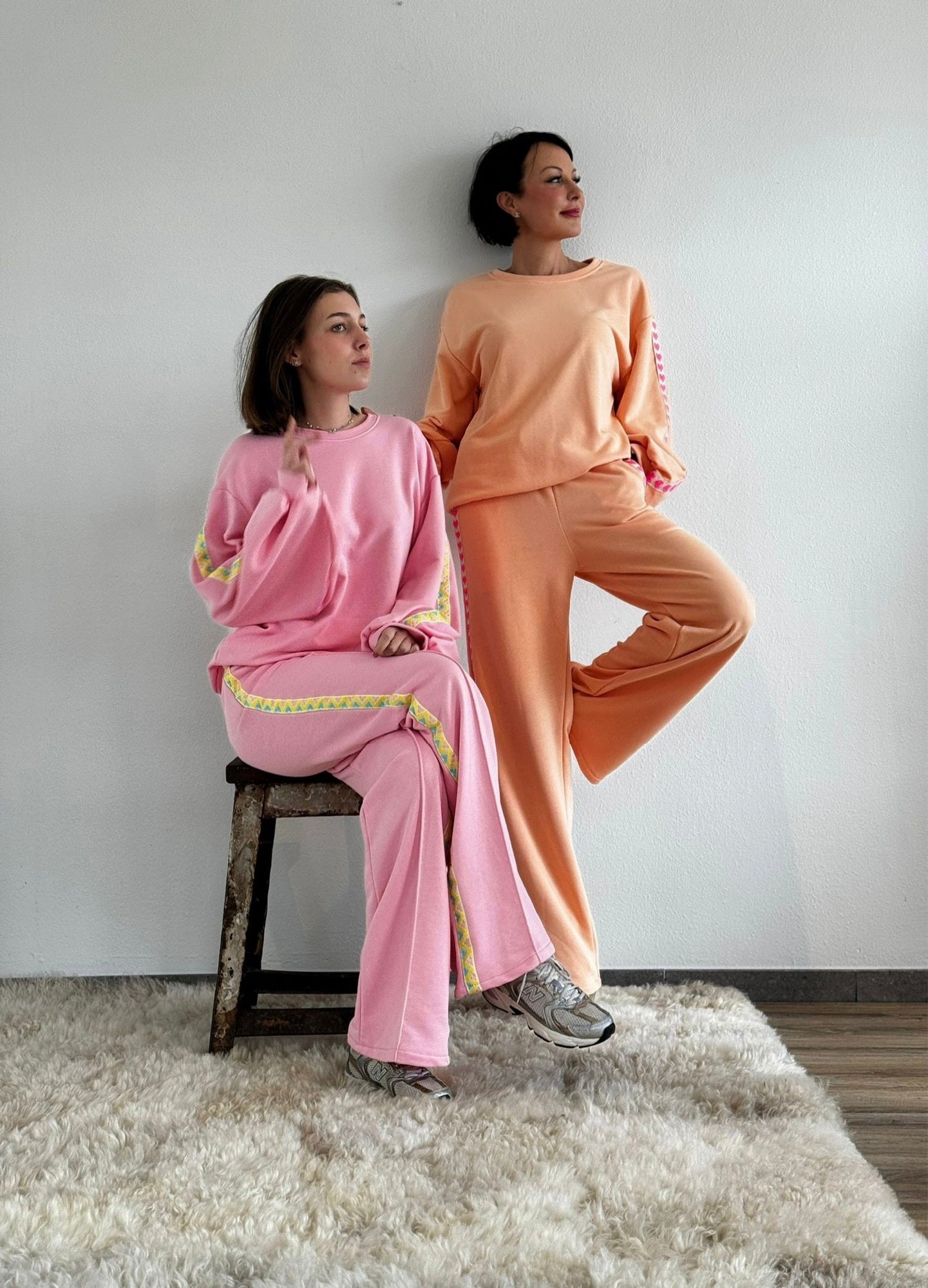 Pants track love orange