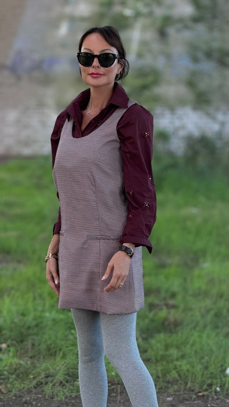 Blouse Carlotta strass burgundy
