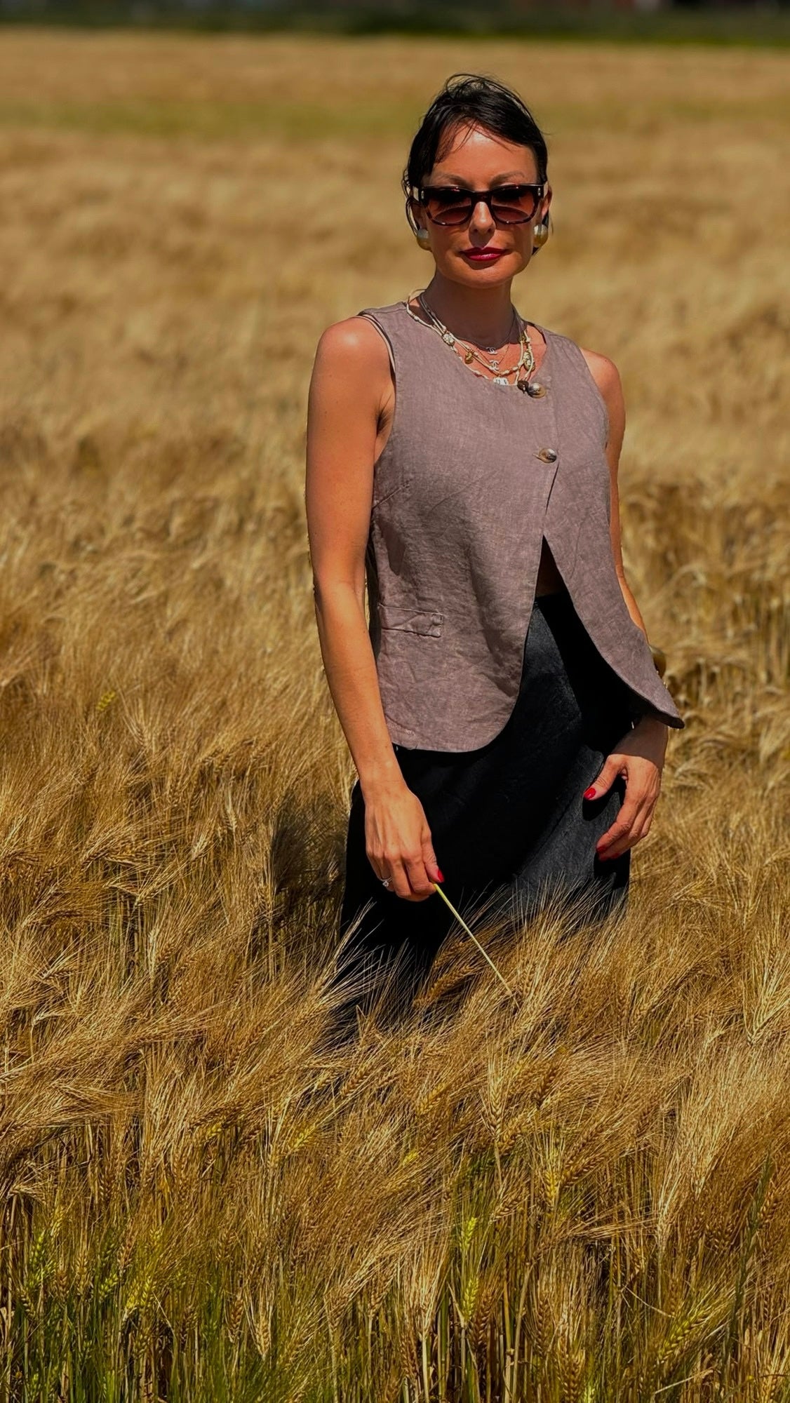 Top Diane taupe