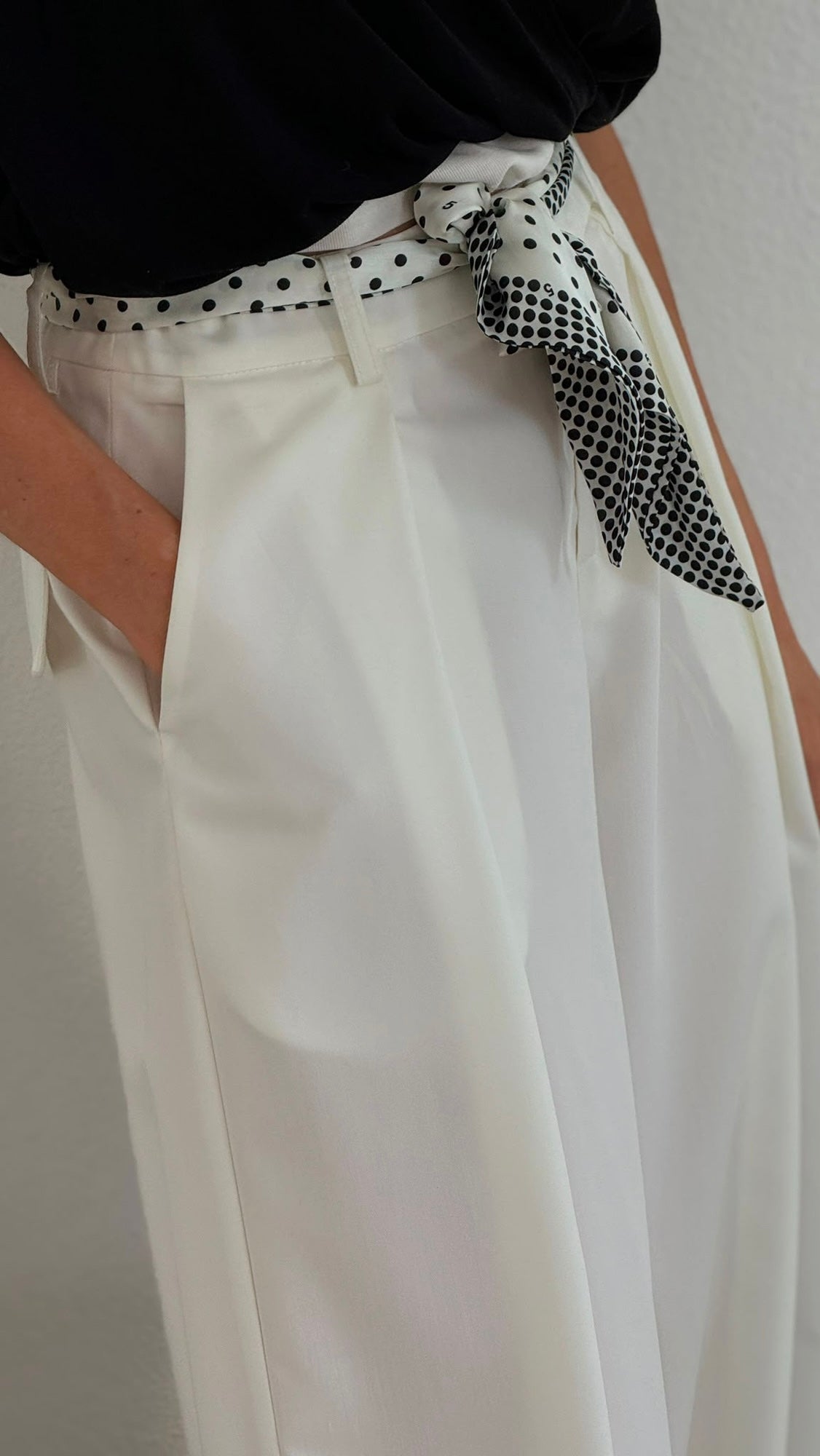 Pants Winona cuffed white