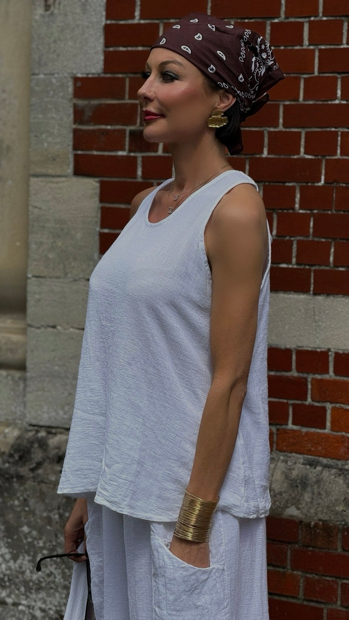 Top linen Sarah white