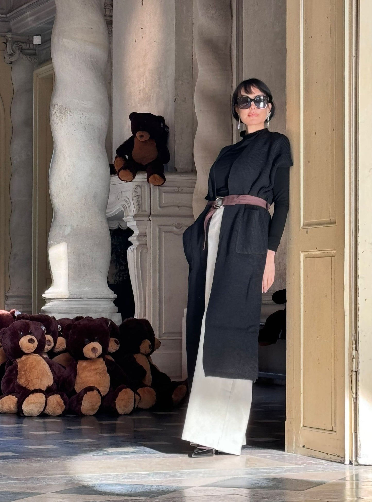 Gilet Liz + belt black