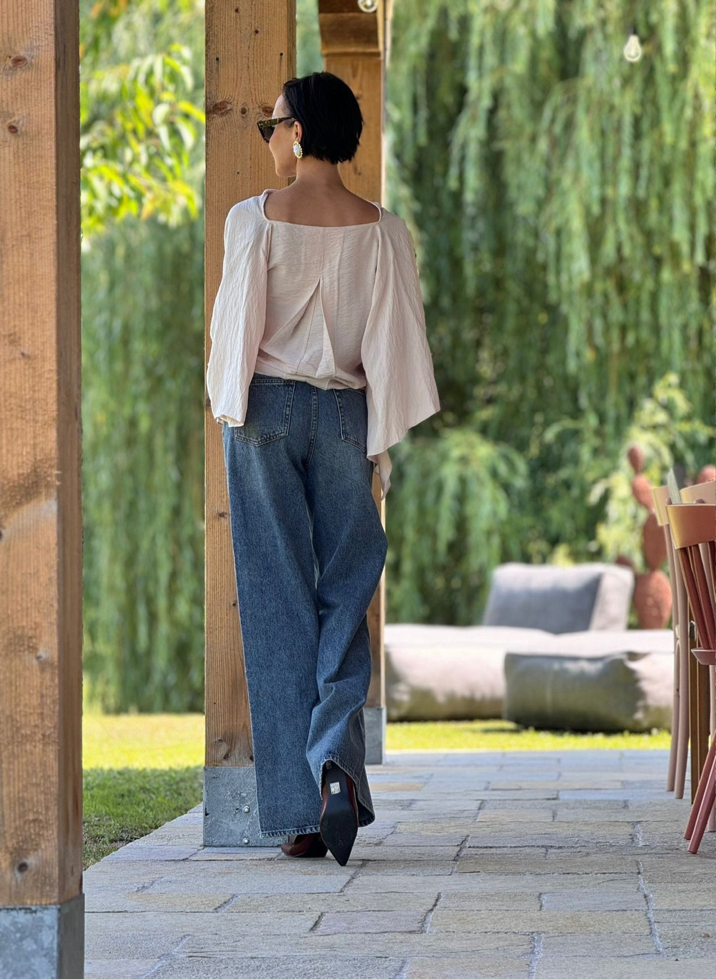 Blouse Leave powder pink