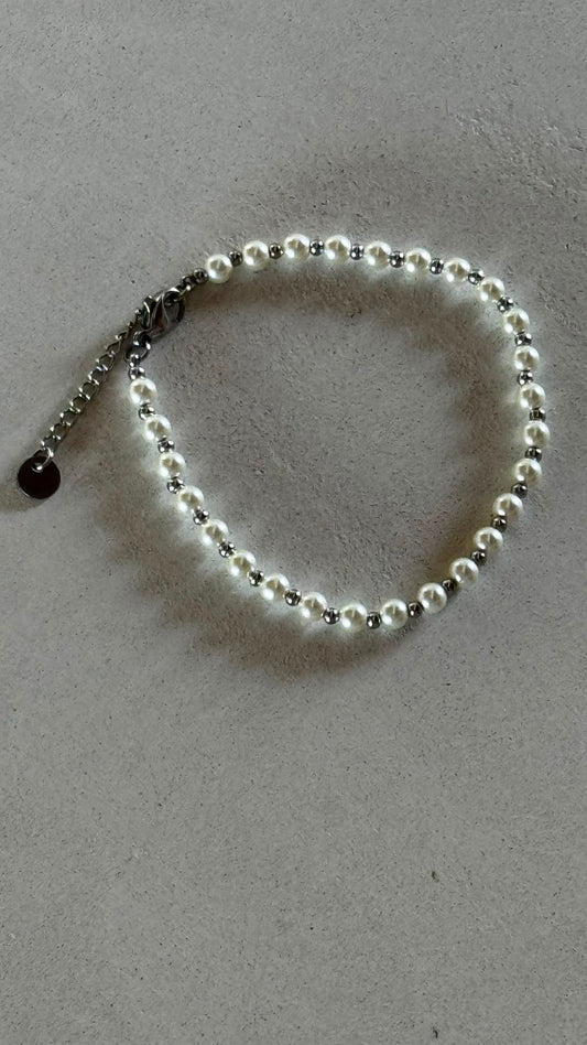 Bracelet pearl silver