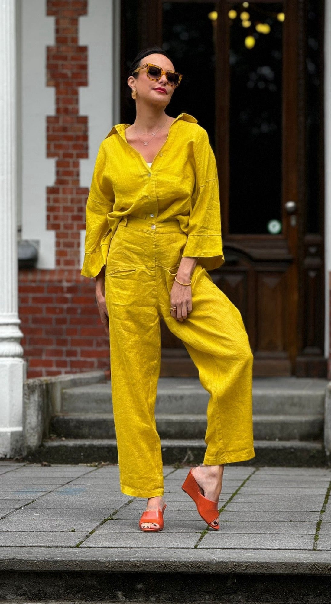 Pants cuba linen yellow