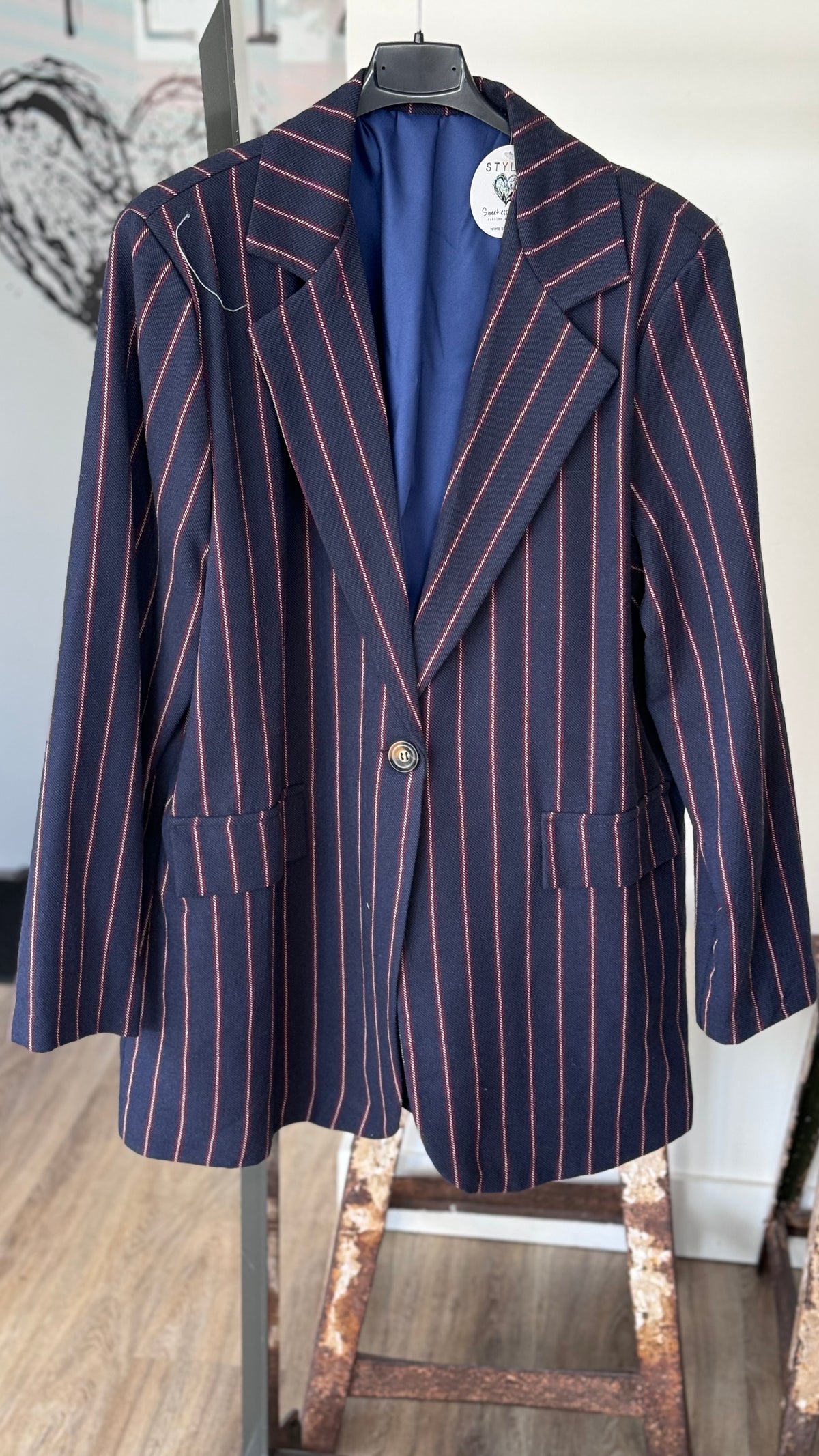 Blazer Leona rayé bleu