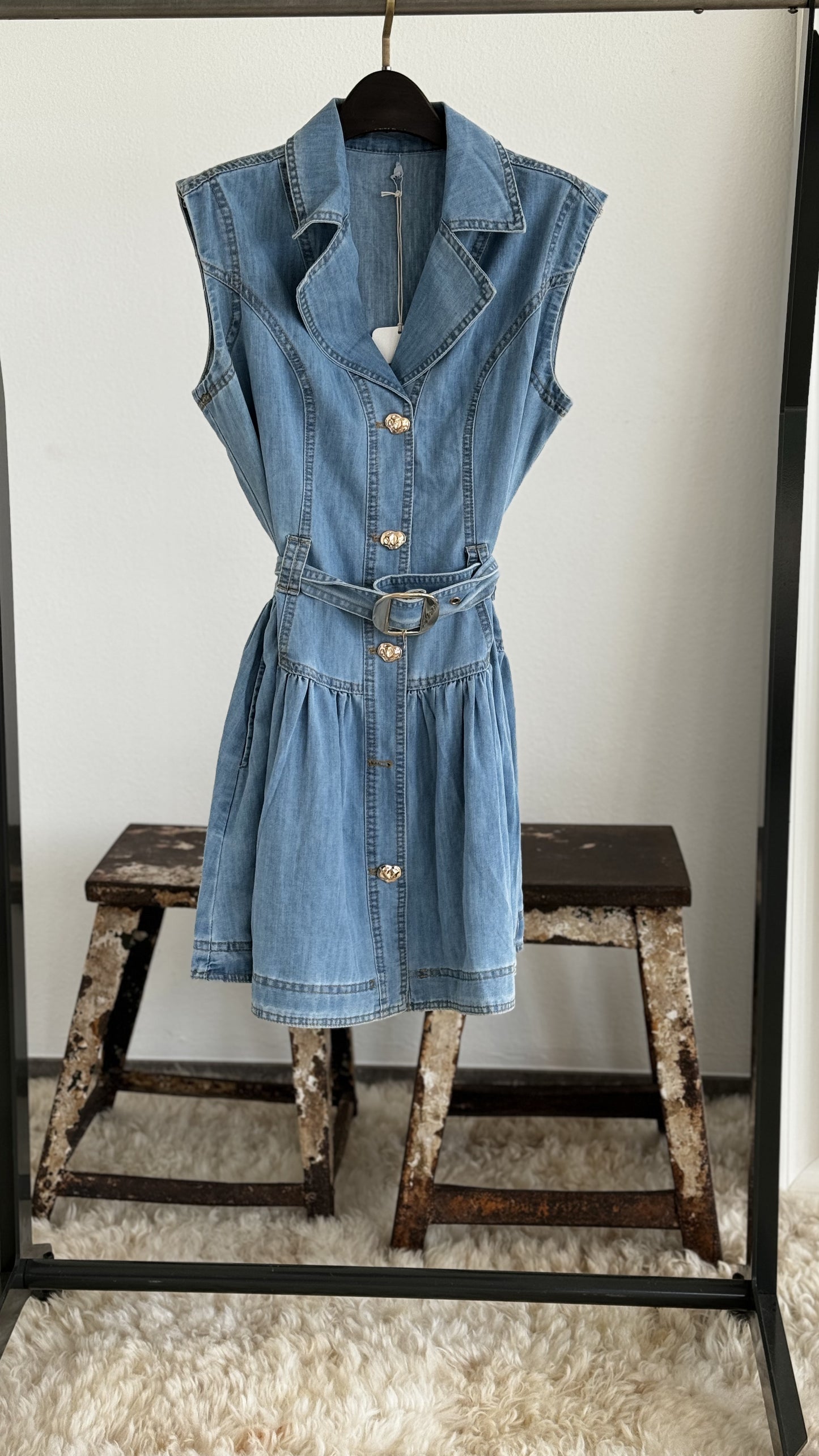 Robe jeans fleurs