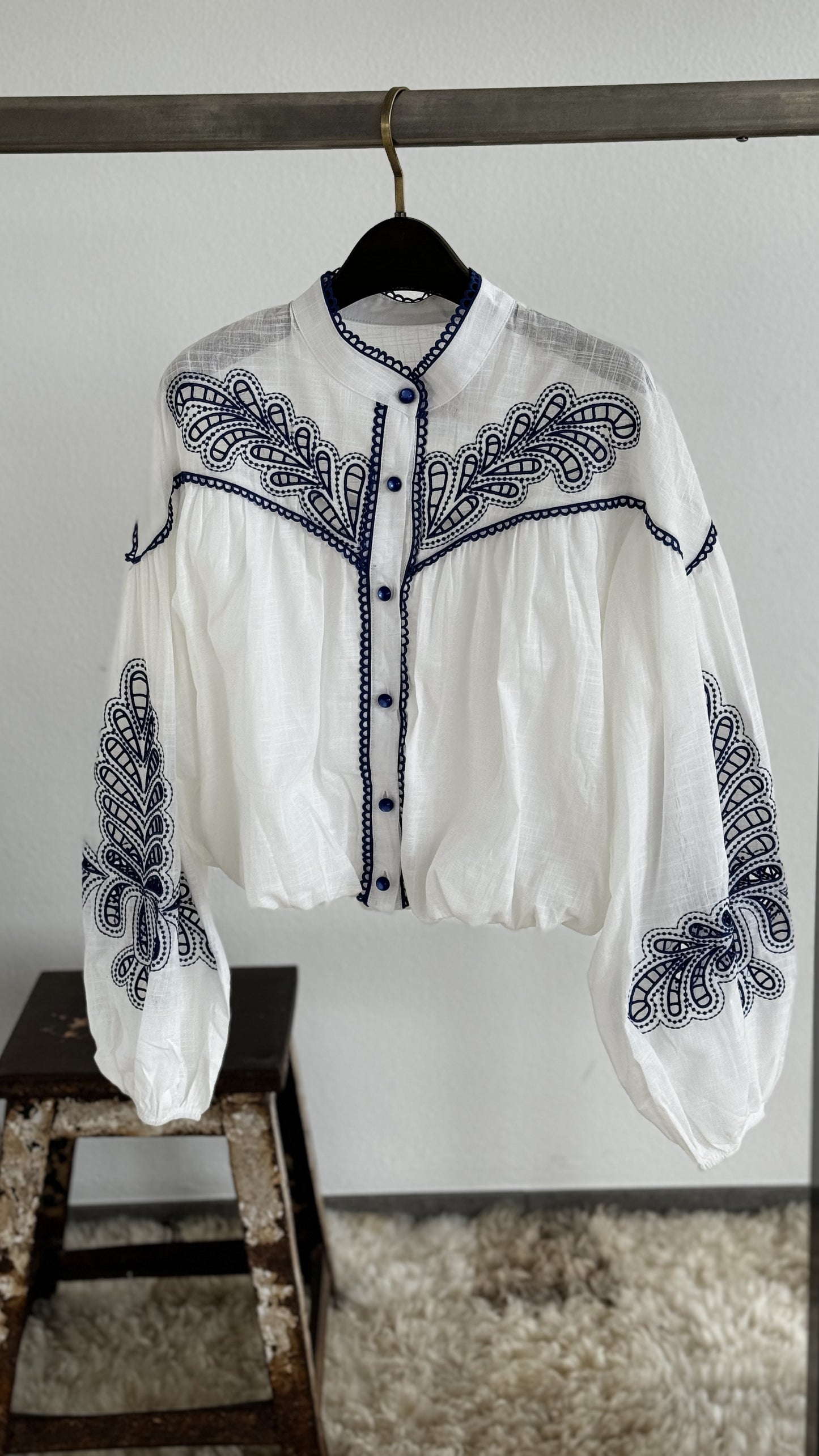 Blouse Blair en lin bleu