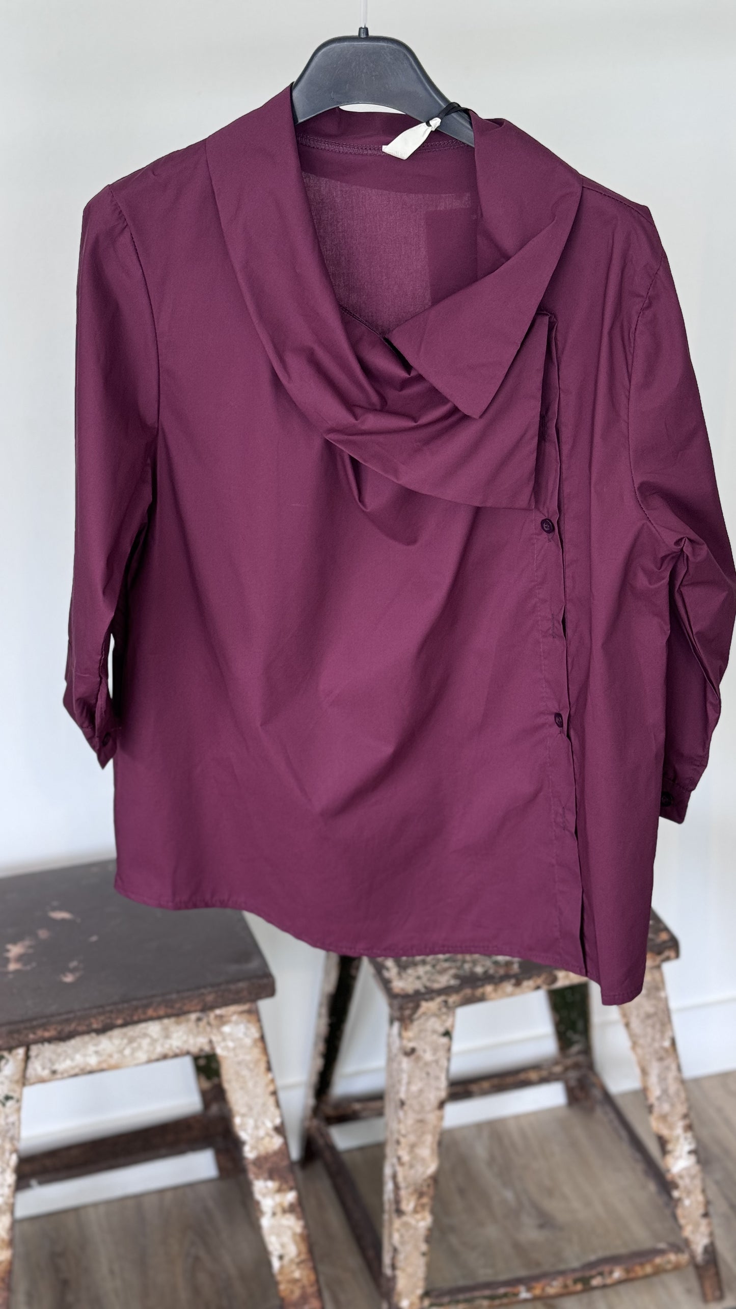 Blouse Cara cotton burgundy