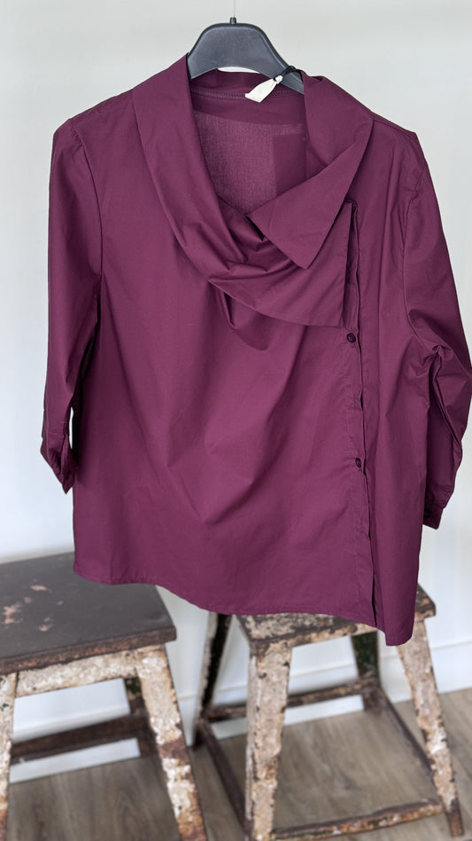 Blouse Cara cotton burgundy